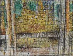 Summer by Godfrey Miller, 1957- 59, oil, pen and ink on canvas, sold Nov 2011