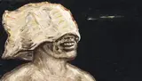 Painting (Head With Cloth Wrap) by Peter Booth, 2002, oil on canvas, sold Nov 2011