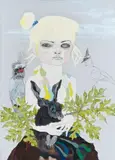 Girl #7 by Del Kathryn Barton, 2004, synthetic polymer paint, watercolour, gouache and ink on polyester canvas, offered Nov 2011