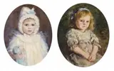 (i) MARY McCUBBIN, c.1893 – 94 (ii) KATHLEEN McCUBBIN by Frederick McCubbin, c.1908, oil on canvas, offered Nov 2011