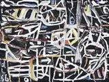 Attack Of The European Wasp by David Larwill, 1986, oil on canvas, sold Nov 2011