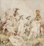 The Amazons by Norman Lindsay, c.1930, watercolour on paper, sold Nov 2011