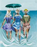 Paddlers by Elaine Haxton, 1959, oil on composition board, sold Nov 2011