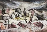 Hill End by Donald Friend, 1948, watercolour, ink and gouache on paper on card, sold Nov 2011