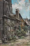 Cour by Émile Noirot, Pastel sur deux papiers, sold Jun 2024