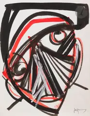 La Voisine by Jacques Grinberg, 2001, Gouache et encre, sold Jun 2024