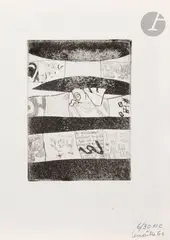 Hypergraphie by Maurice B. Lemaître, 1964, Eau-forte et aquatinte, sold Jun 2024