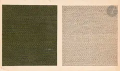 Double page by Viviane Brown, Encre et gouache sur papier blanc et noir - Diptyque, sold Jun 2024