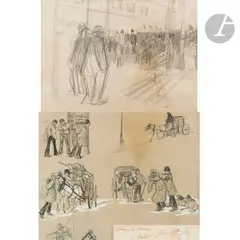 L'Embuscade by Théophile Steinlen, Encre et gouache, sold Jun 2024