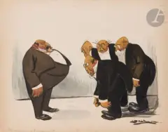 Les Médecins sont sans pitié by Tomás Julio Leal Camara Da, Gouache, lavis d'encre et rehauts de craie, sold Jun 2024