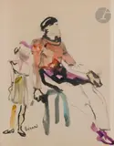 Les Saltimbanques by Christian Bérard, Aquarelle, sold Jun 2024