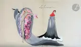La Luxure by Charles Carl Gesmar, Gouache sur traits de crayon et rehauts argentés, sold Jun 2024