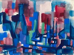Composition by Jean René Bazaine, 1946, Gouache, sold May 2024