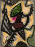 Composition by Jean-Michel Atlan, 1954, Pastel sur papier fort, sold May 2024