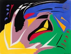 Composition n° 4 by Geneviève Claisse, 1957, Gouache, sold May 2024