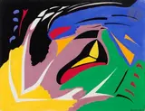 Composition n° 4 by Geneviève Claisse, 1957, Gouache, sold May 2024