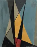 Composition by Zygmunt Dobrzycki, Gouache sur papier, sold May 2024