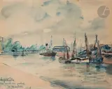 Le Port by Henryk Hayden, 1933, Aquarelle, sold May 2024