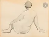 Nu assis de dos by Vladimir Grigorievitch Weisberg, 1970, Aquarelle, sold May 2024