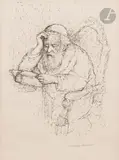 Rabbin à l’étude by Marek Rudnicki, Lithographie, sold May 2024