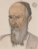 Vieil homme juif by André Suréda, 1920, Crayon et mine de plomb, sold May 2024