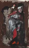 Visages by Zwy Milshtein, Gouache sur papier, sold May 2024
