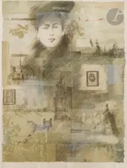 Composition au portrait by Alain Kleinmann, Monotype, sold May 2024