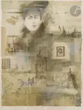 Composition au portrait by Alain Kleinmann, Monotype, sold May 2024