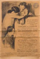 Sans titre by Abel Pfeffermann Pann, Affiche annonçant un concert de charité donné au profit des mutilés et des veuves des légi, sold May 2024