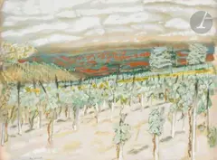 Les Vignes by Maurice Brianchon, Gouache et traits de crayon, sold Apr 2024