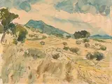 Paysage by Max Papart, 1942, Encre et aquarelle, sold Apr 2024