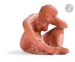 Nu assi by Antoniucci Volti, Terre cuite, sold Apr 2024