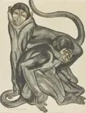 Singes by André Margat, Lithographie, sold Jan 2020