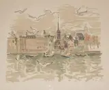 Les quais et les mouettes by André Hambourg, Lithographie, épreuve d'artiste signée en bas à gauche, sold Jan 2020