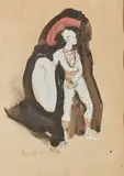 Projet de costume pour le soldat de la Machine Infernale de Jean Cocteau by Christian Bérard, 1934, Aquarelle et gouache sur papier, sold Nov 2019