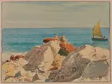 Côte rocheuse by Tony Minartz, Aquarelle, sold Nov 2019
