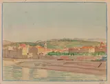Village en bord de mer by Tony Minartz, Aquarelle, sold Nov 2019
