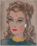 Portrait d'une élégante by Pierre de Clausade, Aquarelle et gouache, sold Oct 2019