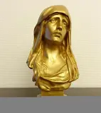 Buste de Vierge by Eugène Marioton, Bronze à patine dorée, fonte Siot, sold Oct 2019