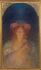 Femme au singe by Charles Léandre, 1908, Pastel sur papier, sold Jun 2017