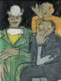 Trois personnages by Fikret Mualla Saygı, 1953, Gouache, sold Jun 2017