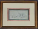 Paysage fluvial by Auguste Anastasi, Crayon noir, sold Jun 2017