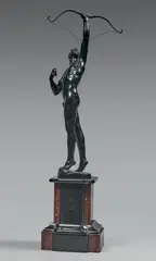 Jeune archer bandant son arc by Joseph Uphues, Épreuve en bronze à patine noire, sold Jun 2017