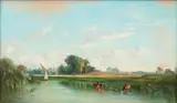 La voile blanche by Camille Flers, 1861, Pastel, sold Apr 2017