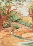 (nos 29 à 89) Kenya, la rivière aux iguanes by Henry de Monfreid, 1936, Aquarelle, sold Mar 2017