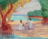 (nos 29 à 89) Mer Rouge, sur la plage by Henry de Monfreid, Aquarelle, sold Mar 2017