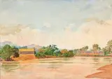 (nos 29 à 89) Étang, paysage d’Ethiopie by Henry de Monfreid, Aquarelle, sold Mar 2017