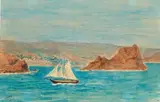 (nos 29 à 89) Voile blanche devant Jersey by Henry de Monfreid, Aquarelle, sold Mar 2017