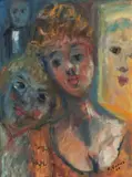 Personnages by Édouard Goerg, 1946, Gouache, sold Mar 2017
