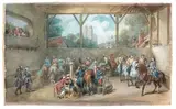 Un manège by Eugène Lami, 1878, Gouache, sold Feb 2017
